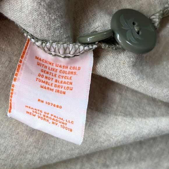 Hearts of Palm Linen Blend Button Down Shirt Olive Green Women's 14 - Picture 10 of 12